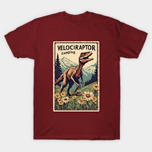 Velociraptor Dinosaur in the Prehistoric World Camping Lover T-Shirt